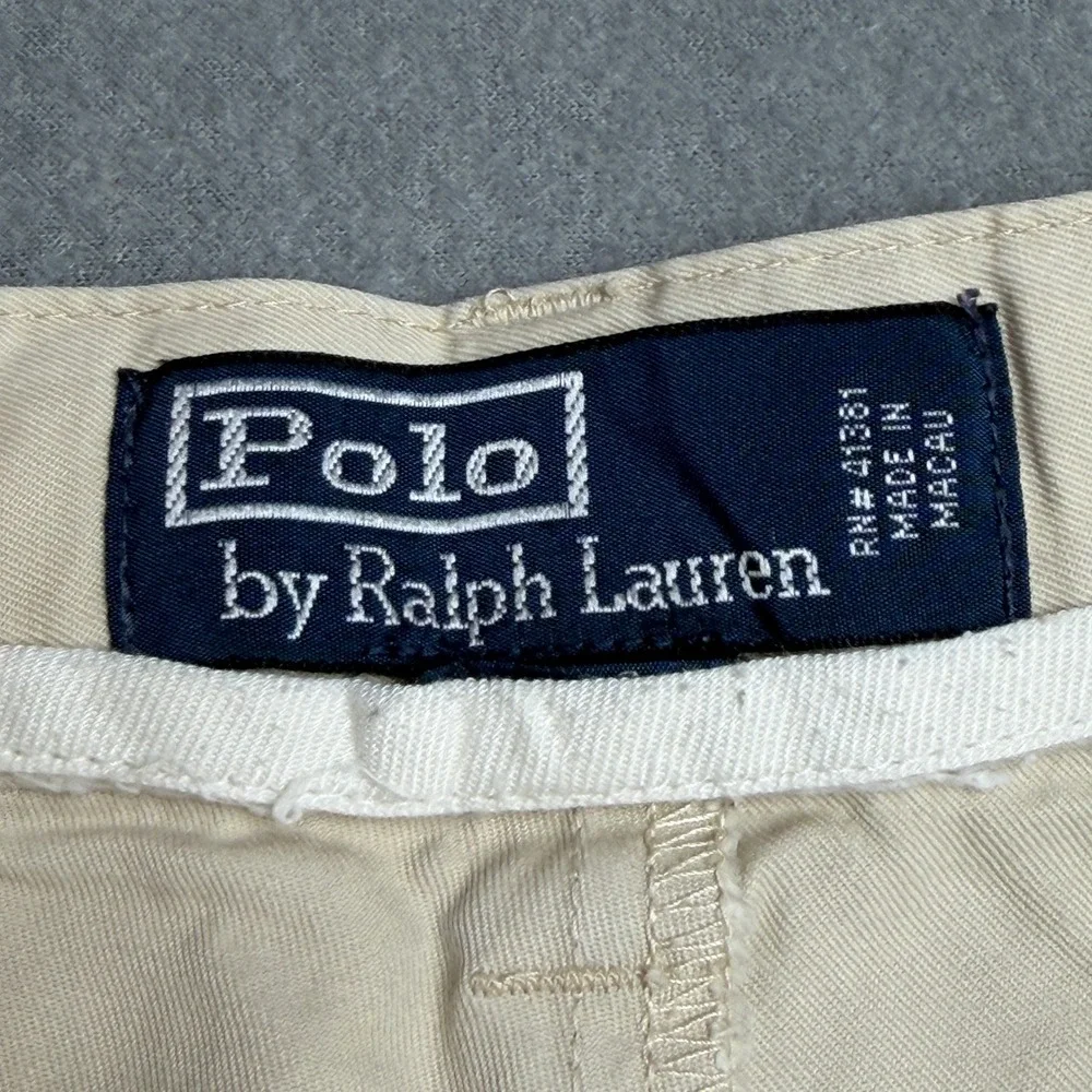 Polo Ralph Lauren Mens Pleated Chino Shorts Tan Beige 100% Cotton Size 40